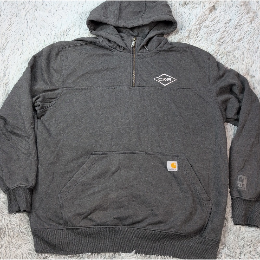 Carhartt Sweatshirt Mens XL Gray Hoodie Original Fit Chore Work Rain Defender